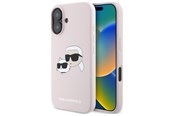 Mobil - Covers & Cases - Karl Lagerfeld Silicone Nauble Heads Print MagSafe Case for iPhone 16 - Pink - 3666339319564