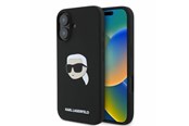 Mobil - Covers & Cases - Karl Lagerfeld Silicone Karl Head Print MagSafe iPhone 16 Case - Black - 3666339319649