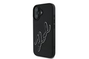 Mobil - Covers & Cases - Karl Lagerfeld 3D Rubber Signature iPhone 16 Case - Black - 3666339319922