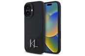 Mobil - Covers & Cases - Karl Lagerfeld Silicone Shadow Metal Initial MagSafe iPhone 16 Case - Black - 3666339317928