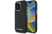 Mobil - Covers & Cases - Karl Lagerfeld Saffiano Full Wrapped Elongated Metal Logo MagSafe iPhone 16 Pro Case - Black - 3666339359461