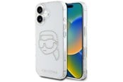 Mobil - Covers & Cases - Karl Lagerfeld IML Rhinestones Karl Head Case for iPhone 16 Clear - 3666339358563