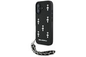 Mobil - Covers & Cases - Karl Lagerfeld Saffiano Crystals w/Chain iPhone 16 Case - Black - 3666339357726