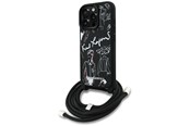 Mobil - Covers & Cases - Karl Lagerfeld Crossbody Grained Pattern & Logo Case for iPhone 16 Pro - Black - 3666339468002