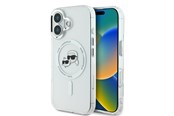 Mobil - Covers & Cases - Karl Lagerfeld IML Metal Karl&Choupette Head MagSafe Case for iPhone 16 Plus - White - 3666339318130