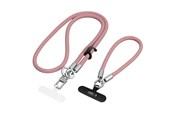 Mobil - Andet Tilbehør - Tech-Protect C10S Crossbody Phone Lanyard (114 cm) + Wrist Lanyard (31 cm) - Pink-Titanium - 5906302324354