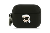 Mobil - Covers & Cases - Karl Lagerfeld Silicone Karl Head 3D Case for AirPods Pro 3 - Black - 3666339574666