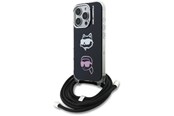 Mobil - Covers & Cases - Karl Lagerfeld IML Crossbody Karl&Choupette Head Case for iPhone 16 Pro Max - Black - 3666339461898