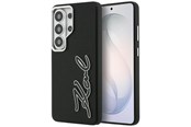 Mobil - Covers & Cases - Karl Lagerfeld Grained Signature Metal Resin Logo Case for Samsung Galaxy S26 Ultra - Black - 3666339612399