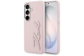 Mobil - Covers & Cases - Karl Lagerfeld Grained Signature Metal Resin Logo Case for Samsung Galaxy S26 - Pink - 3666339612405
