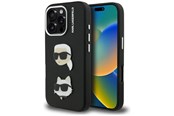 Mobil - Covers & Cases - Karl Lagerfeld FW Grained Karl & Choupette Heads Pins Case for iPhone 16 Pro Max - Black - 3666339455231