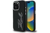Mobil - Covers & Cases - Karl Lagerfeld FW Grained Signature Logo Case for iPhone 16 Pro Max - Black - 3666339457570