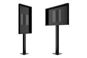 Vægbeslag, AV-Beslag & AV-Møbler - Multibrackets M Pro Series stand - totem - for digital signage LCD panel - rotate - black RAL 9005 - Max 63 kg - recommended for 55" - 7340234812578