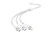 USB kabel - Vention USB 2.0 A til 3-i-1 6A-kabel CTRWG 1.5M (hvid) - CTRWG