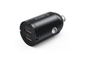Mobil - Adaptere & Opladere - ORICO MiniRing 30W 2x USB-C Car Charger - Black - MR-30-2C-BK-EP-HU