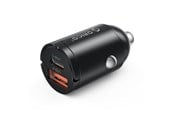 Mobil - Adaptere & Opladere - ORICO MiniRing 30W USB-A + USB-C Car Charger - Black - MR-30-1A1C-BK-EP-HU