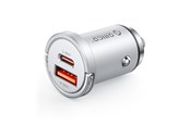 Mobil - Adaptere & Opladere - ORICO MiniRing Pro 45W USB-A + USB-C Car Charger - Silver - MR-45-1A1C-SV-EP-HU