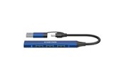 USB hub - Canyon DS-02 4-i-1 USB-A/C Hub, Blå USB hub - USB 3.0 - 4 ports - Blå - CNS-TDS02BL