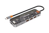 USB hub - Canyon DS-13 - docking station - USB-C - HDMI USB hub - Grå - CNS-TDS13