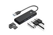 USB hub - ORICO PAPW3AT-U3 USB Hub 4-port 3x USB-A 3.0 with microSD/SD card reader 1 m - black USB hub - USB 3.0 - 4 ports - Sort - PAPW3AT-U3-10-BK-EP
