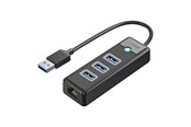 USB hub - ORICO PW3UR25-U3 USB Hub 4-Port 3x USB-A 3.0 1x RJ45 2.5G Ethernet 0.15m - Black USB hub - USB 3.0 - 4 ports - Sort - PW3UR25-U3-015-BK-EP