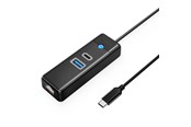 USB hub - ORICO PW3UR25-C3 3-port USB Hub 1x USB-A 3.0 1x USB-C 3.0 1x RJ45 2.5G Ethernet 1.8 m - Black USB hub - USB 3.0 - Sort - PWCUR25-C3-18-BK-EP