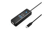 USB hub - ORICO PWCUR-C3 3-port USB hub 1x USB-A 3.0 1x USB-C 3.0 1x RJ45 Gigabit Ethernet 1.8 m - black USB hub - USB 3.0 - Sort - PWCUR-C3-18-BK-EP