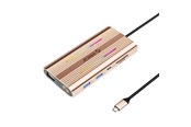 USB hub - ORICO XDR 12in1 RGB USB-C Docking Station USB-A USB-C PD 100W 2x HDMI 4K 60Hz VGA RJ45 Gigabit SD and microSD Card Reader - Rose Gold USB hub - USB 3.1 - 12 ports - XDR-X1-RG-BP