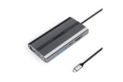 USB hub - ORICO XDR 12in1 USB-C Docking Station USB-A USB-C HDMI 4K VGA RJ45 Gigabit PD 100W SD and microSD Card Reader - Gray USB hub - USB 3.1 - 12 ports - Grå - XDR-X22-GY-BP