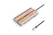 USB hub - ORICO XDR 12in1 RGB USB-C Docking Station USB-A USB-C 2x HDMI 4K 60 Hz DisplayPort 4K 60 Hz RJ45 Gigabit PD 100W SD and microSD Card Reader - Rose Gold USB hub - USB 3.1 - 12 ports - XDR-X3-RG-BP