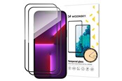 Mobil - Beskyttelsesglas - Wozinsky 2 stk. hærdet glas i fuld skærmstørrelse med ramme Case Friendly Full Glue iPhone 15 - sort - 5907769309007