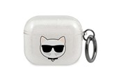 Mobil - Andet Tilbehør - Karl Lagerfeld Glitter Choupette case for AirPods 3 - silver - 3666339009151