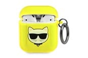 Mobil - Andet Tilbehør - Karl Lagerfeld Choupette Case for AirPods 1/2 - Yellow - 3666339009229