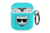 Mobil - Andet Tilbehør - Karl Lagerfeld Choupette Case for AirPods 1/2 - Blue - 3666339009250