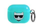 Mobil - Andet Tilbehør - Karl Lagerfeld Choupette Case for AirPods 3 - Blue - 3666339009274