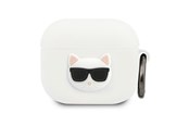 Mobil - Andet Tilbehør - Karl Lagerfeld Silicone Choupette Case for AirPods 3 - White - 3666339009373