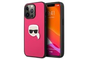 Mobil - Covers & Cases - Karl Lagerfeld Leather Ikonik Karl's Head Metal Case for iPhone 13 Pro / 13 6.1" - Pink - 3666339028596
