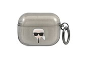 Mobil - Andet Tilbehør - Karl Lagerfeld Glitter Karl's Head Case for AirPods Pro - Black - 3666339030261