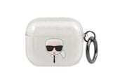 Mobil - Andet Tilbehør - Karl Lagerfeld Glitter Karl's Head case for AirPods 3 - silver - 3666339030308