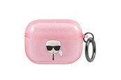 Mobil - Andet Tilbehør - Karl Lagerfeld Glitter Karl's Head Case for AirPods Pro - Pink - 3666339030322
