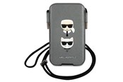 Mobil - Covers & Cases - Karl Lagerfeld Saffiano Ikonik Karl&Choupette Head 6.7'' Handbag - Gray - 3666339030780
