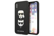 Mobil - Covers & Cases - Karl Lagerfeld Saffiano Karl&Choupette Head case for iPhone X/XS - black - 3666339055004