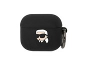 Mobil - Andet Tilbehør - Karl Lagerfeld Silicone Karl Head 3D Case for AirPods 3 - Black - 3666339087821