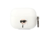 Mobil - Andet Tilbehør - Karl Lagerfeld KLAPRUNIKH AirPods Pro cover white/white Silicone Karl Head 3D - 3666339087845
