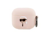 Mobil - Andet Tilbehør - Karl Lagerfeld KLA3RUNIKP AirPods 3 cover pink/pink Silicone Karl Head 3D - 3666339087883