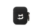 Mobil - Andet Tilbehør - Karl Lagerfeld KLA2RUNCHK AirPods 1/2 cover black/black Silicone Choupette Head 3D - 3666339087890