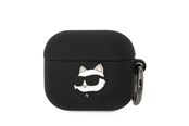 Mobil - Andet Tilbehør - Karl Lagerfeld KLA3RUNCHK AirPods 3 cover black/black Silicone Choupette Head 3D - 3666339087913