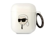 Mobil - Andet Tilbehør - Karl Lagerfeld KLA2HNIKTCT AirPods 1/2 cover transparent Karl`s Head - 3666339087982