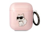 Mobil - Andet Tilbehør - Karl Lagerfeld KLA2HNCHTCP Airpods 1/2 cover pink/pink Ikonik Choupette - 3666339088071