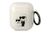 Mobil - Andet Tilbehør - Karl Lagerfeld KLA2HNKCTGT Airpods 1/2 cover transparent Gliter Karl&Choupette - 3666339088101